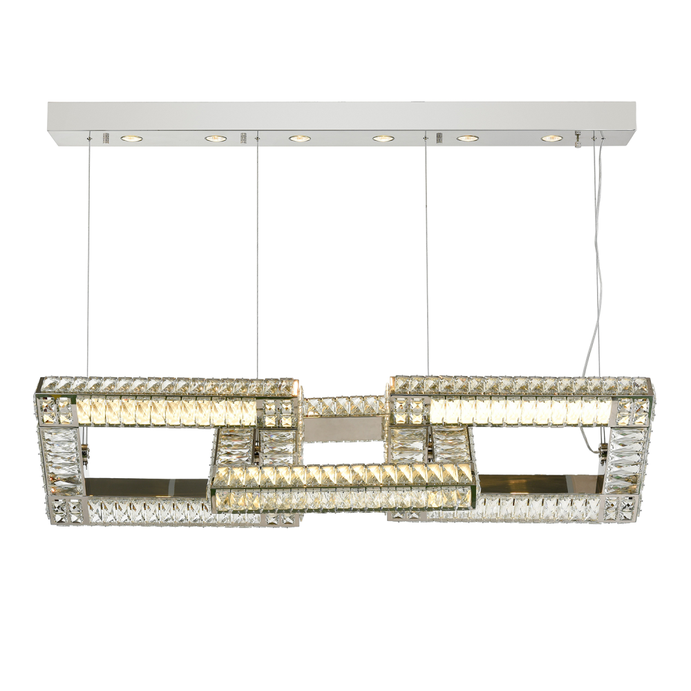 Lincroft 52" 6-Light, Crystal Linked Chandelier in Polished Nickel