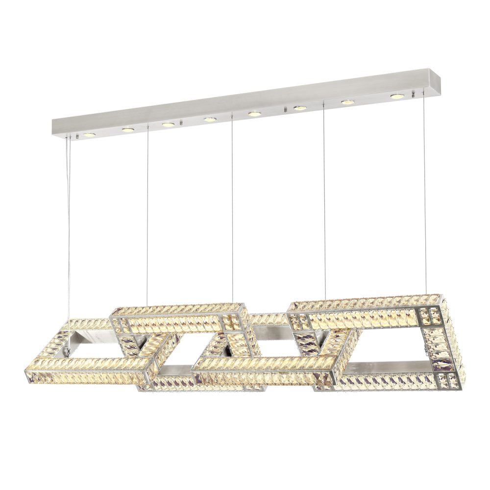 Lincroft 67" 8-Light, Crystal Linked Chandelier in Polished Nickel