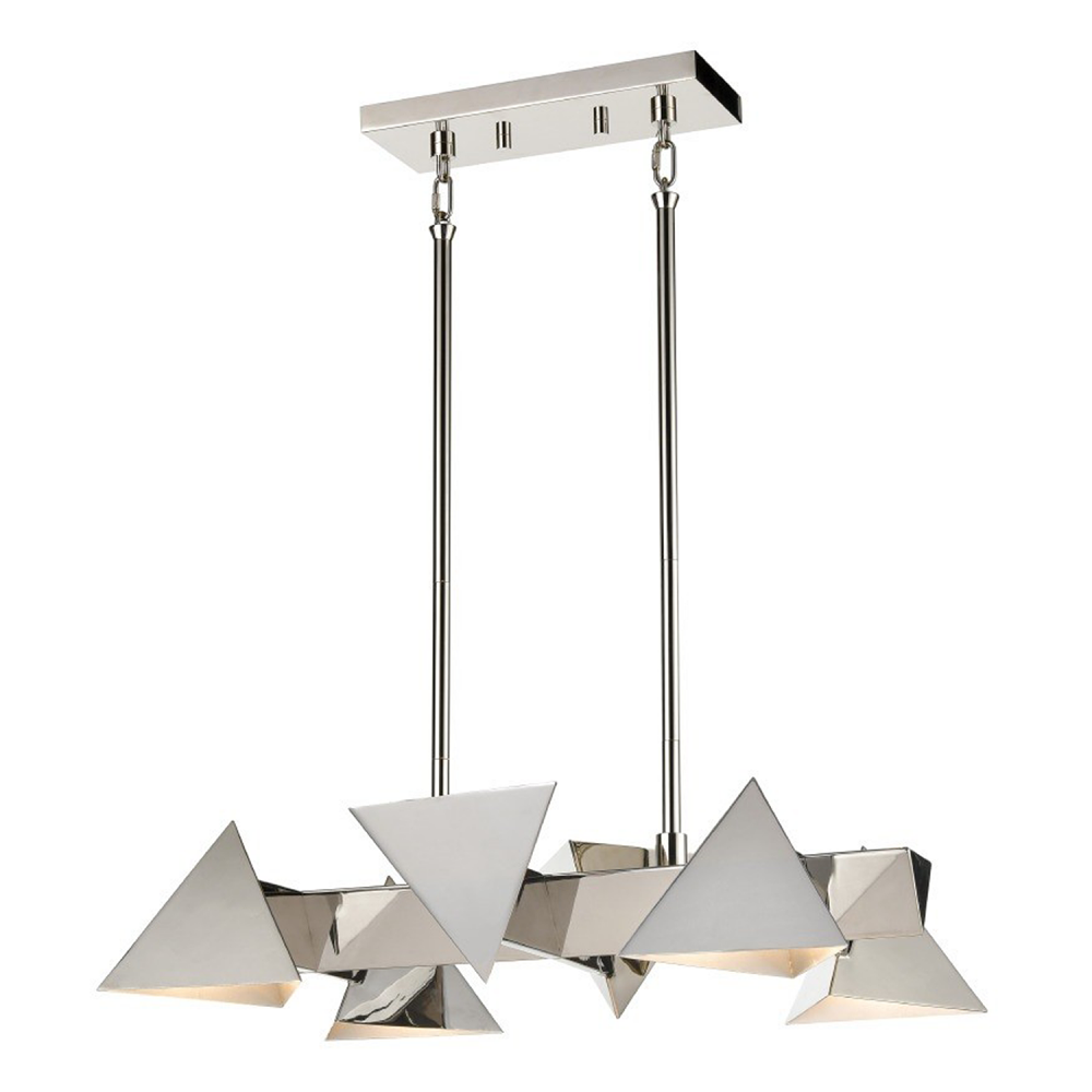 Avante 25" 6-Light, Geometric Triangular Linear in Polished Nickel