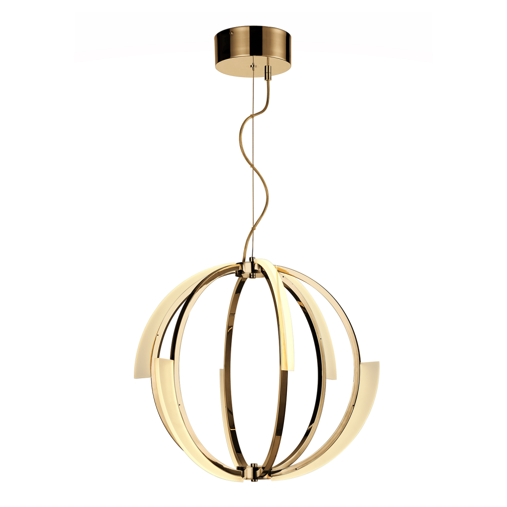 Moonlight 22" LED Geo Sphere Chandelier in Aged Brass