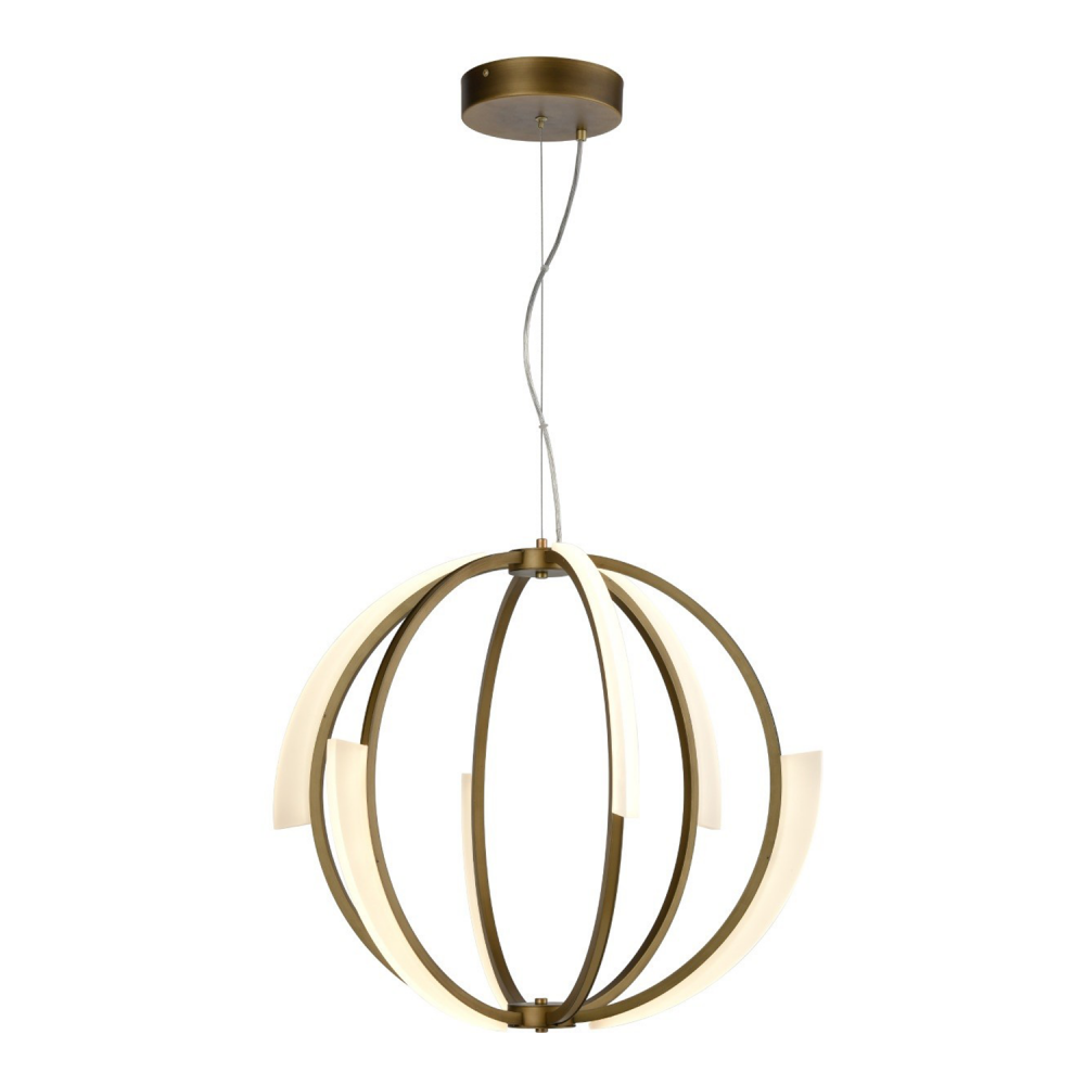 Moonlight 26" LED Geo Sphere Chandelier in Aged Brass