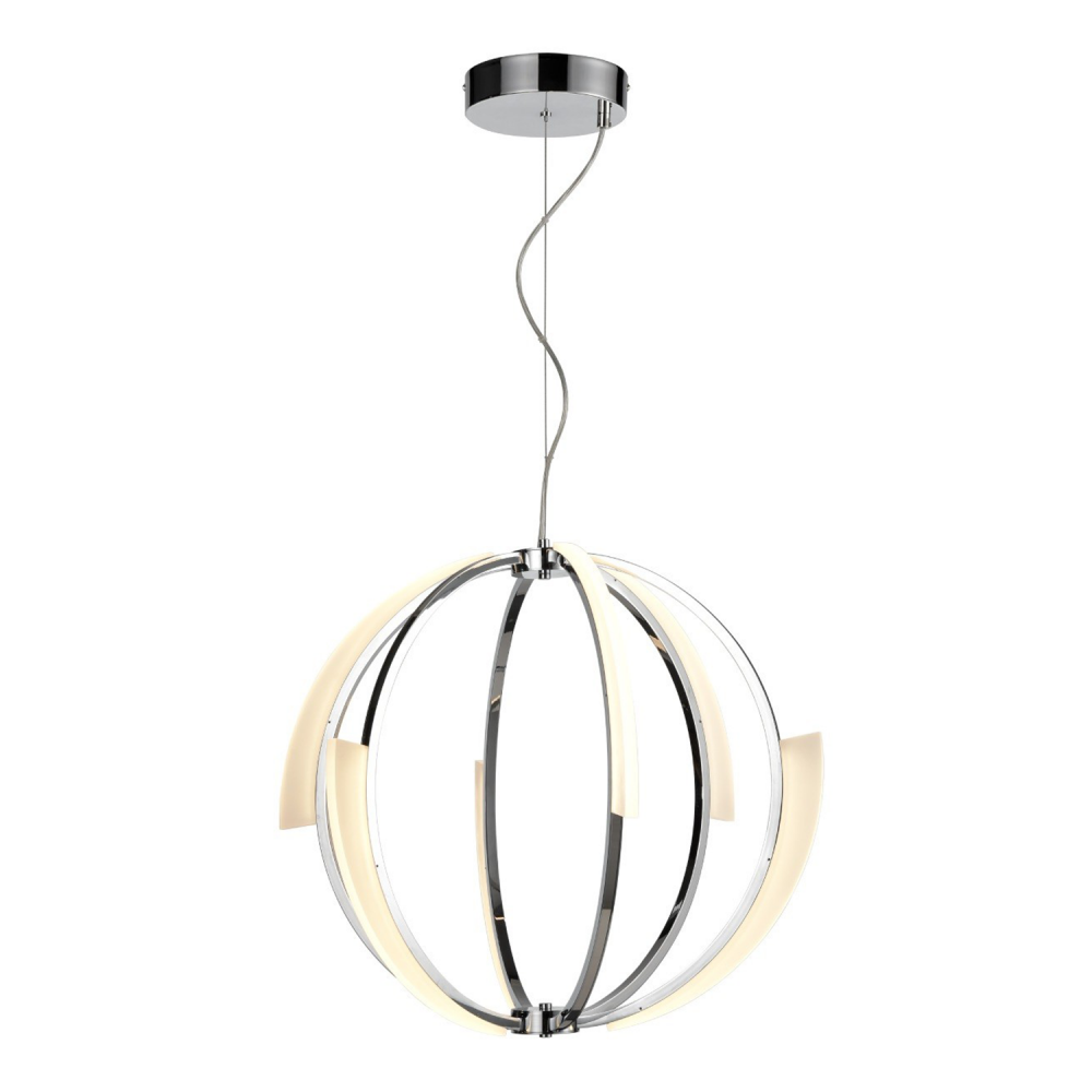 Moonlight 26" LED Geo Sphere Chandelier in Polished Chrome
