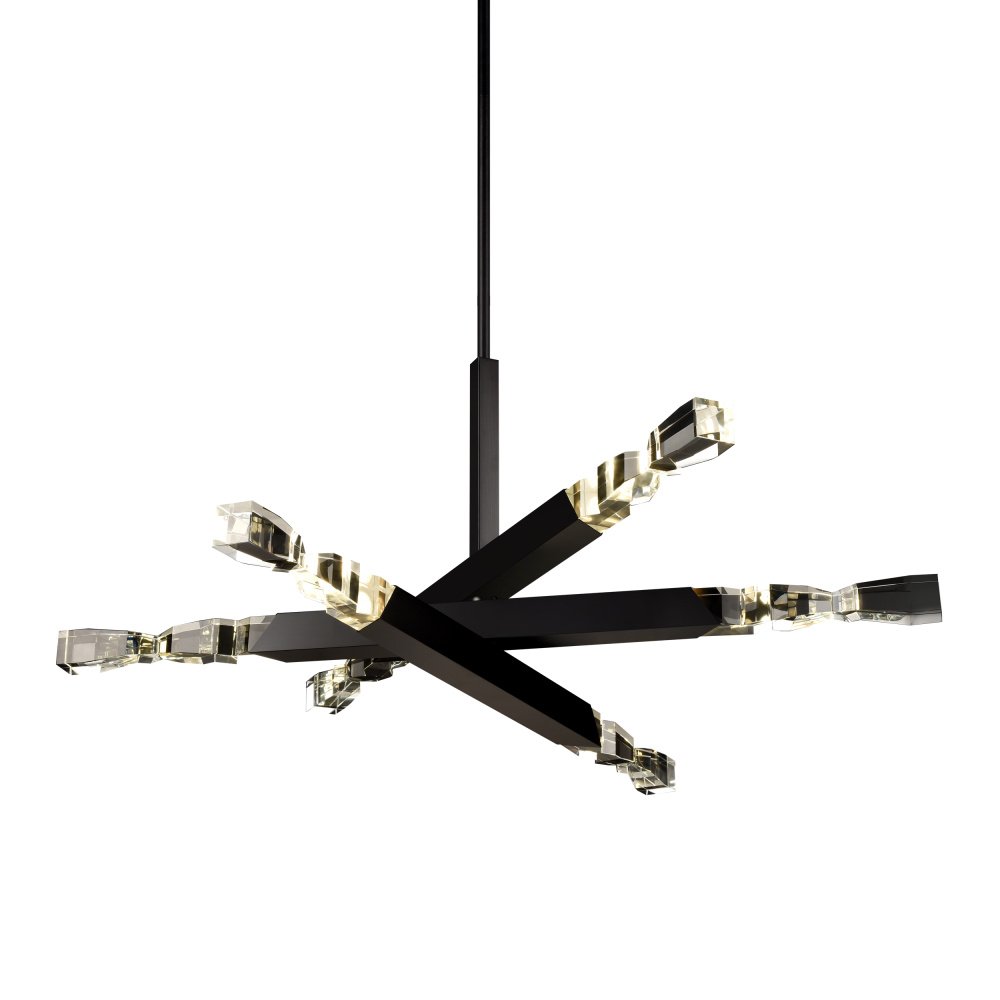 Mamadim 60" LED 6-Light, Crystal Chandelier in Satin Black