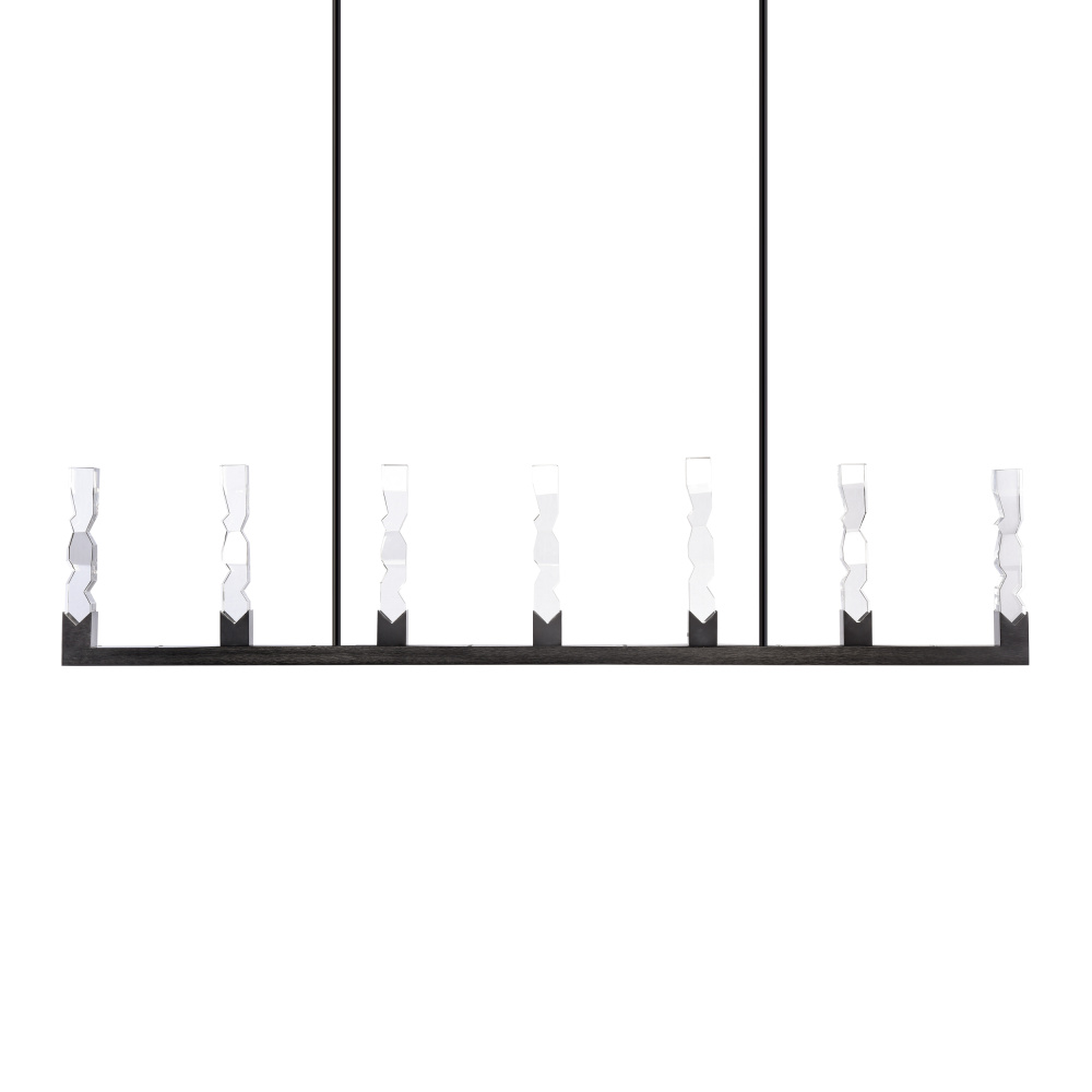 Mamadim 72" LED 7-Light, 2"x2" Crystal Linear in Satin Black