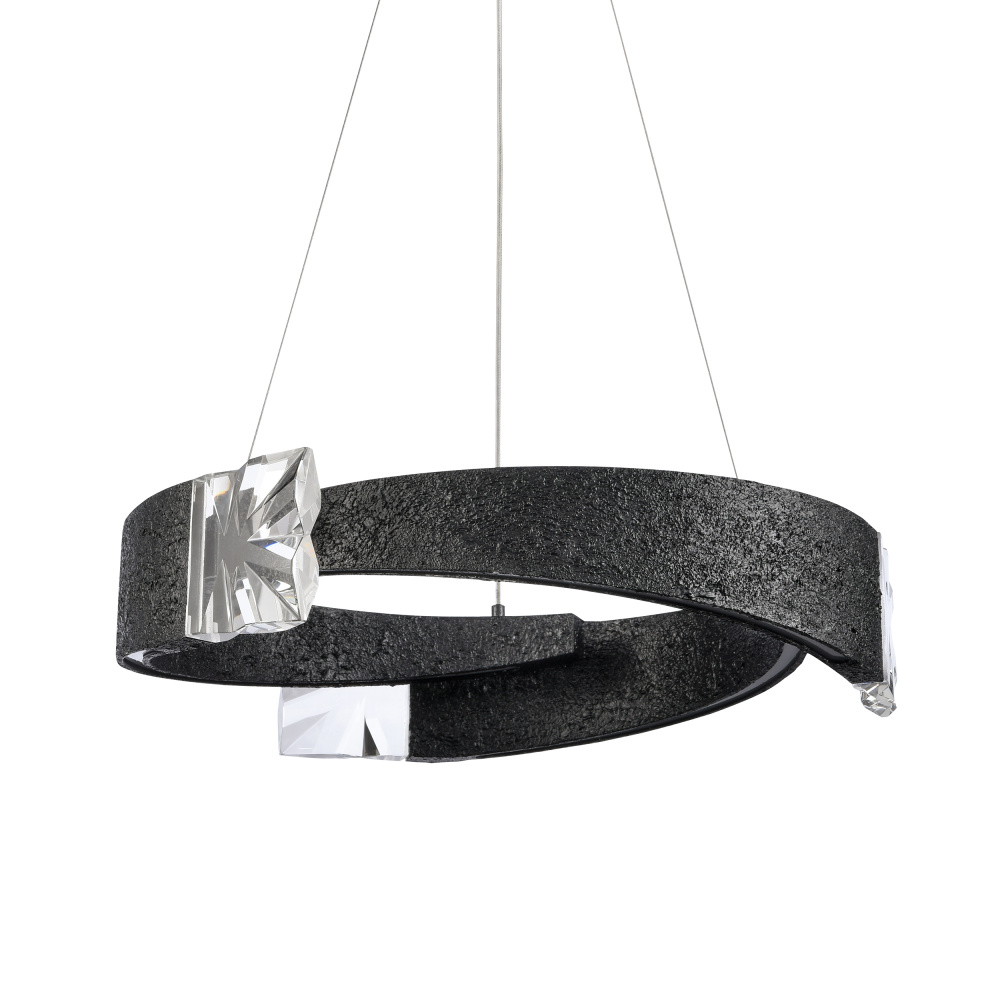 Arcus LED, 32" Segmental Crystal Chandelier in Textured Black
