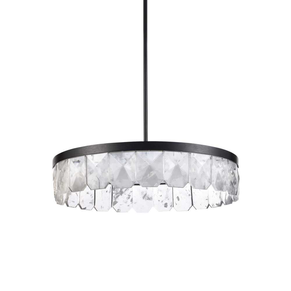 Odraz 32" Infused Clear Crystal LED Chandelier in Satin Black