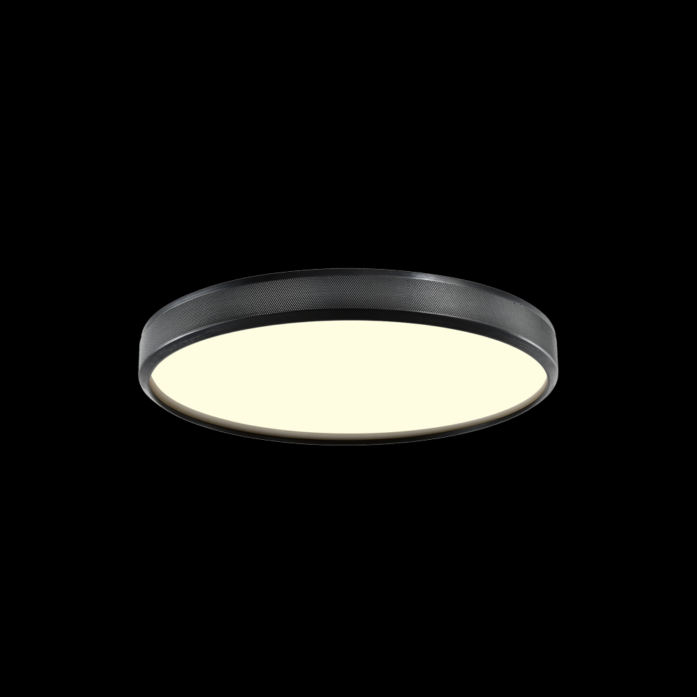12" LED 3CCT Luxury Braided Knurl Satin Brushed Black Ceiling Flush Mount Light