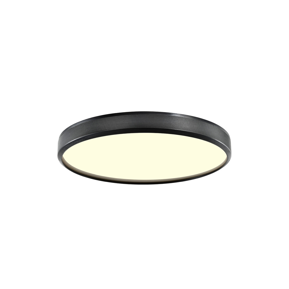 Zigrina 12" Diamond Knurled LED Flush Mount in Satin Black