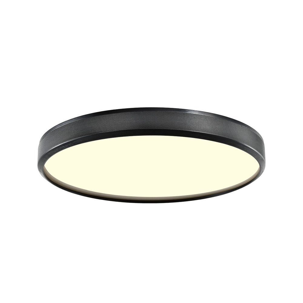 Zigrina 18" Diamond Knurled LED Flush Mount in Satin Black