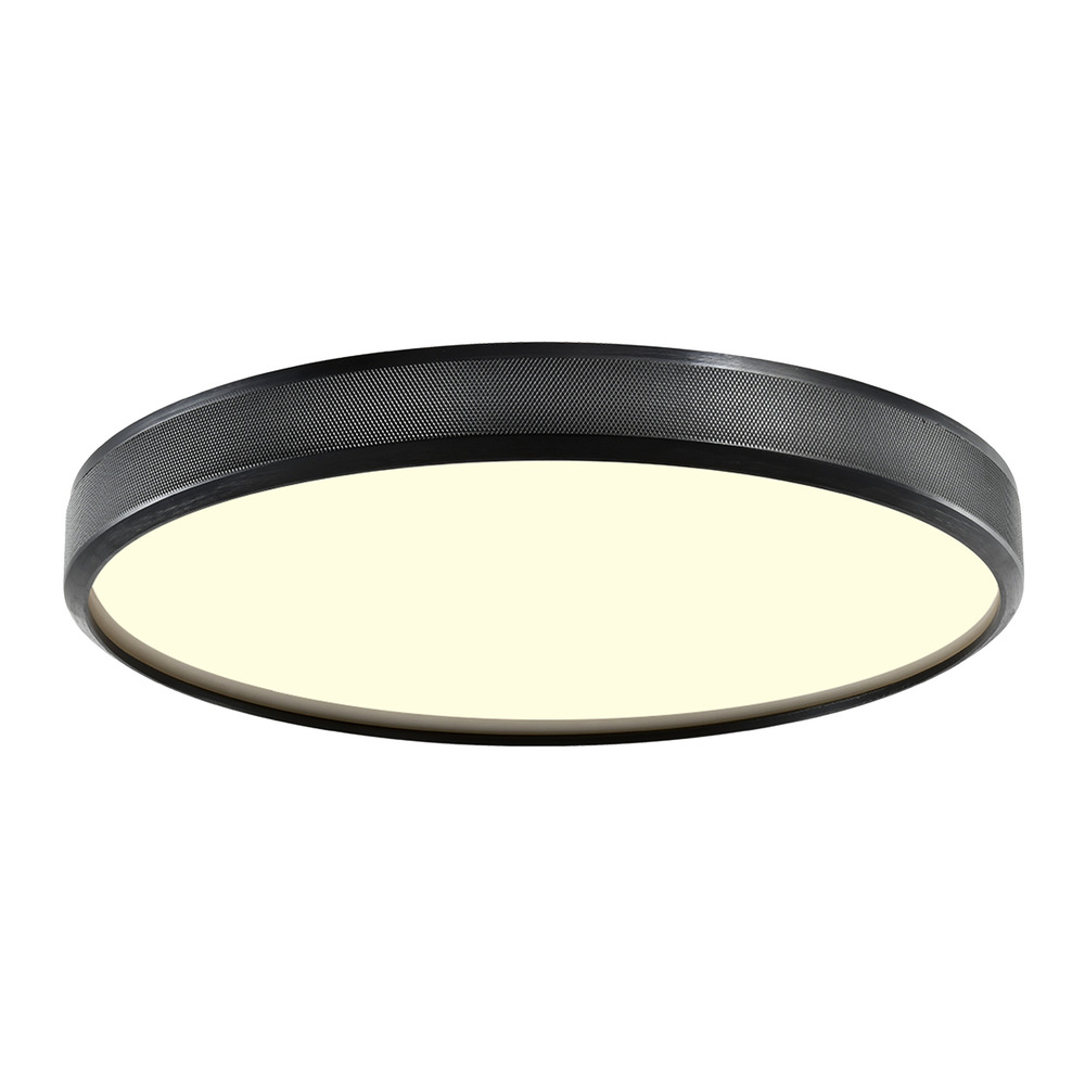 Zigrina 24" Diamond Knurled LED Flush Mount in Satin Black