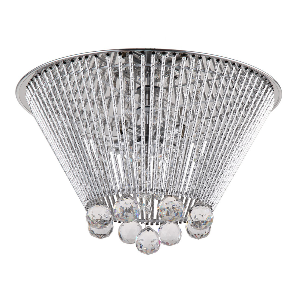Dallas 17" 4-Light, Elegant Crystal Flush Mount in Polished Chrome