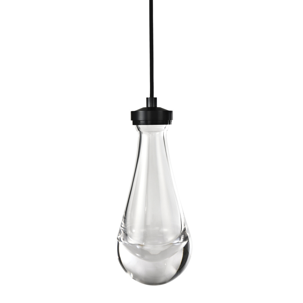 Vaso Water Drop LED Mini-Pendant in Satin Brushed Black