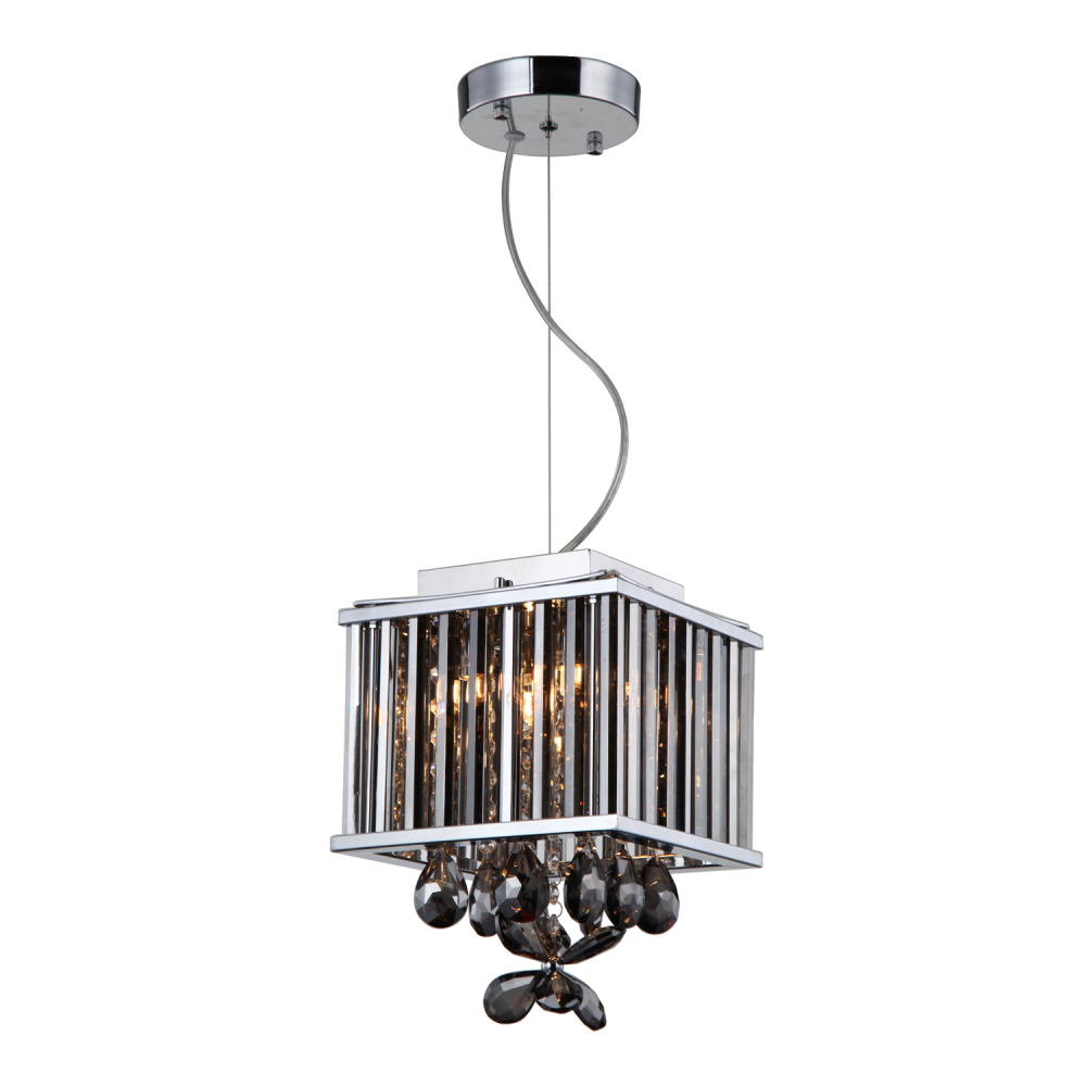 Easton 4-Light, Smoked Crystal Mini-Pendant in Polished Chrome