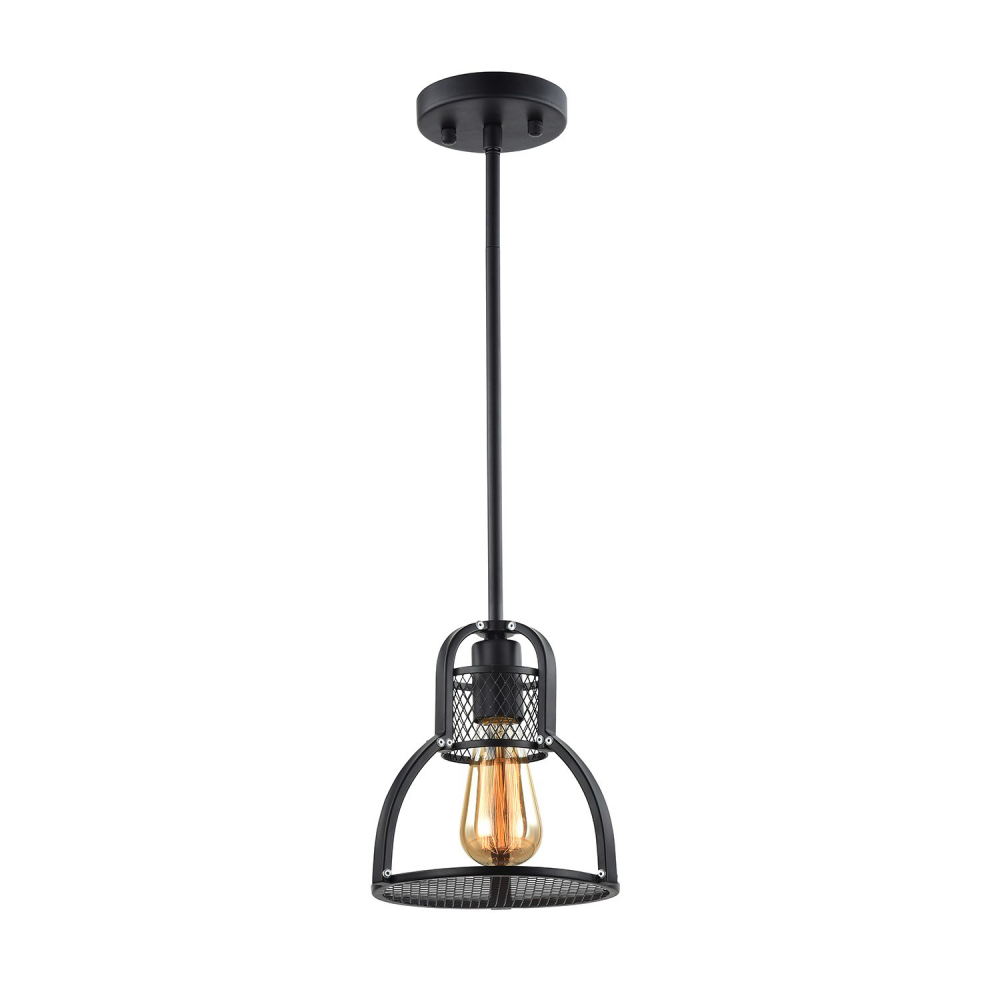 Canton 8" 1-Light, Industrial Mini-Pendant in Dark Bronze