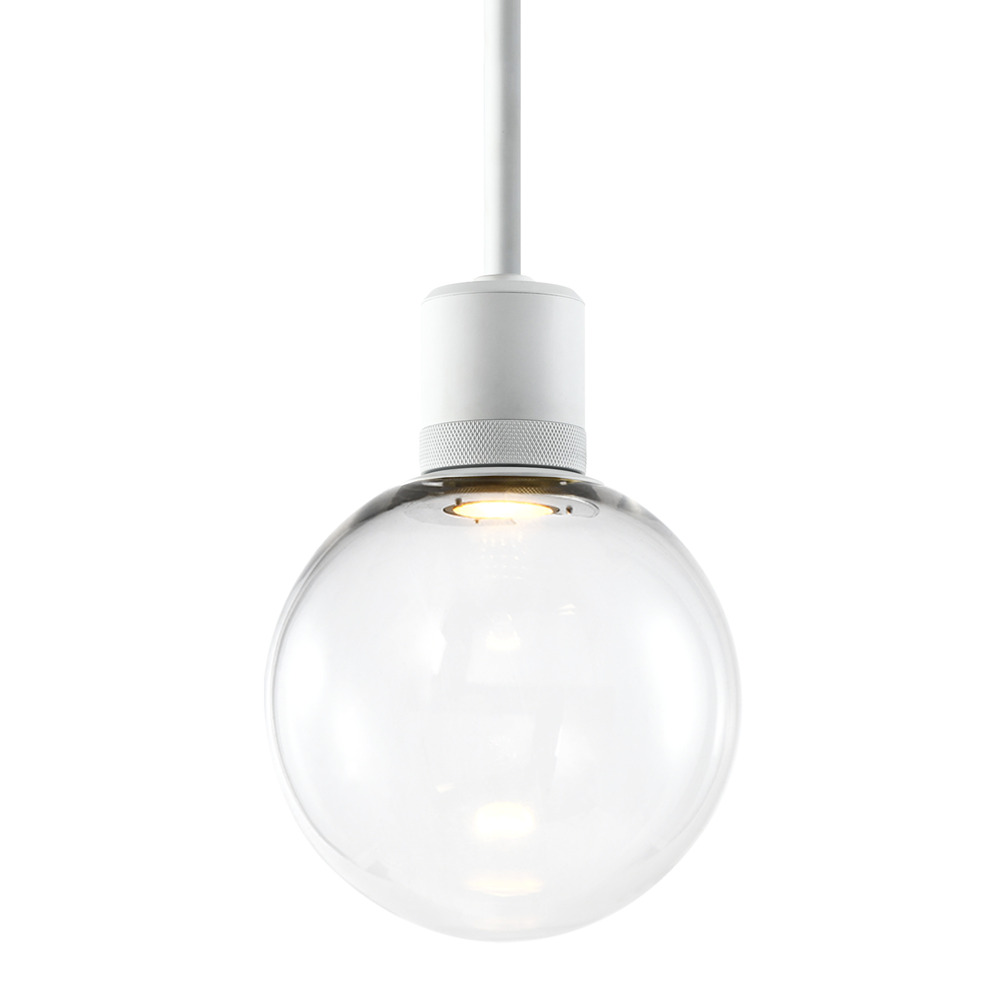 Zigrina Globe Glass LED Pendant with Knurl Ring Matte White