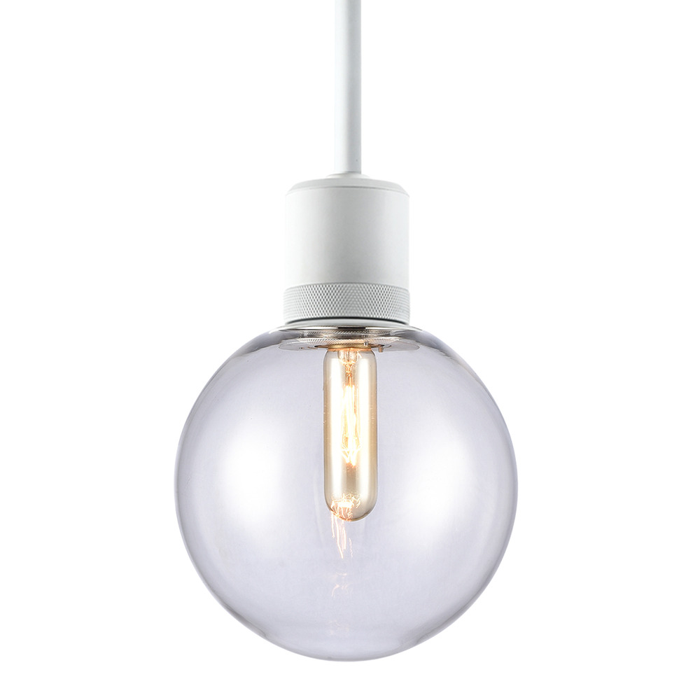 Zigrina Globe Glass E26 Pendant with Knurled Ring Matte White