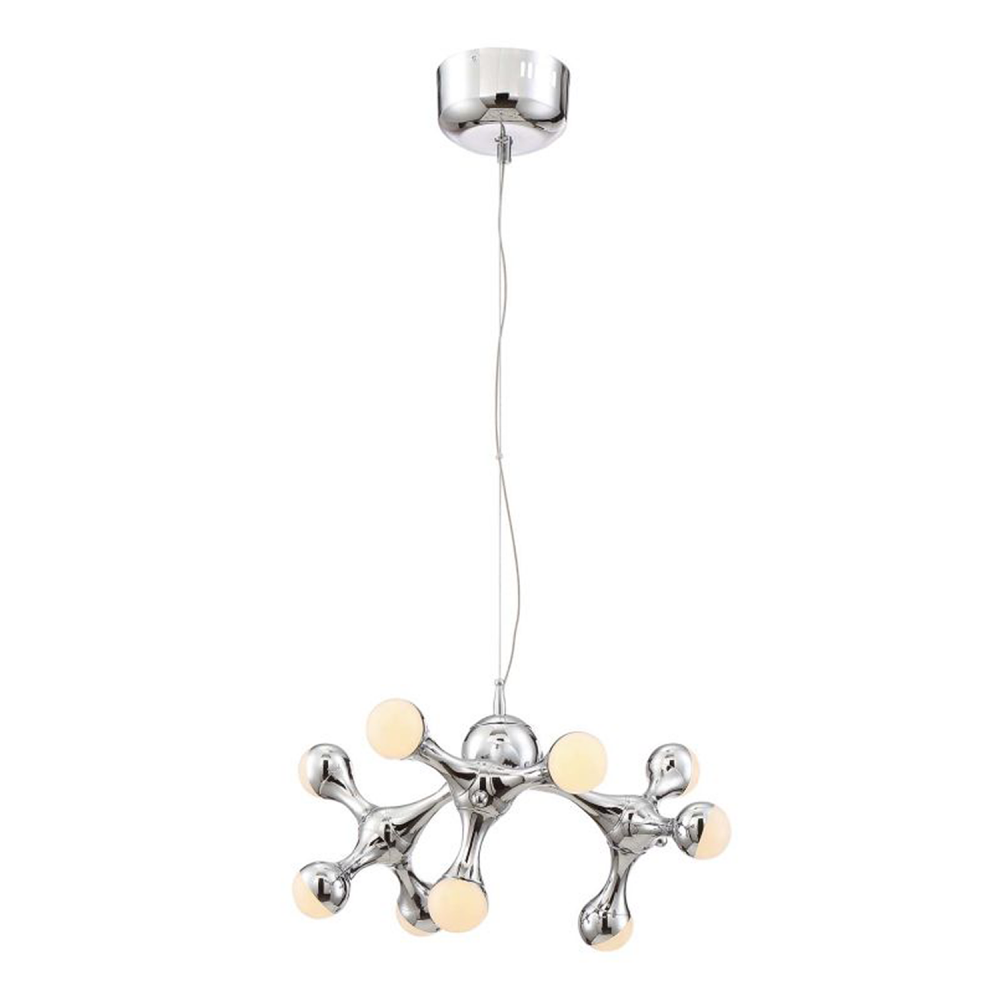 Molecule 20" LED 9-Light, Abstract Pendant in Polished Chrome