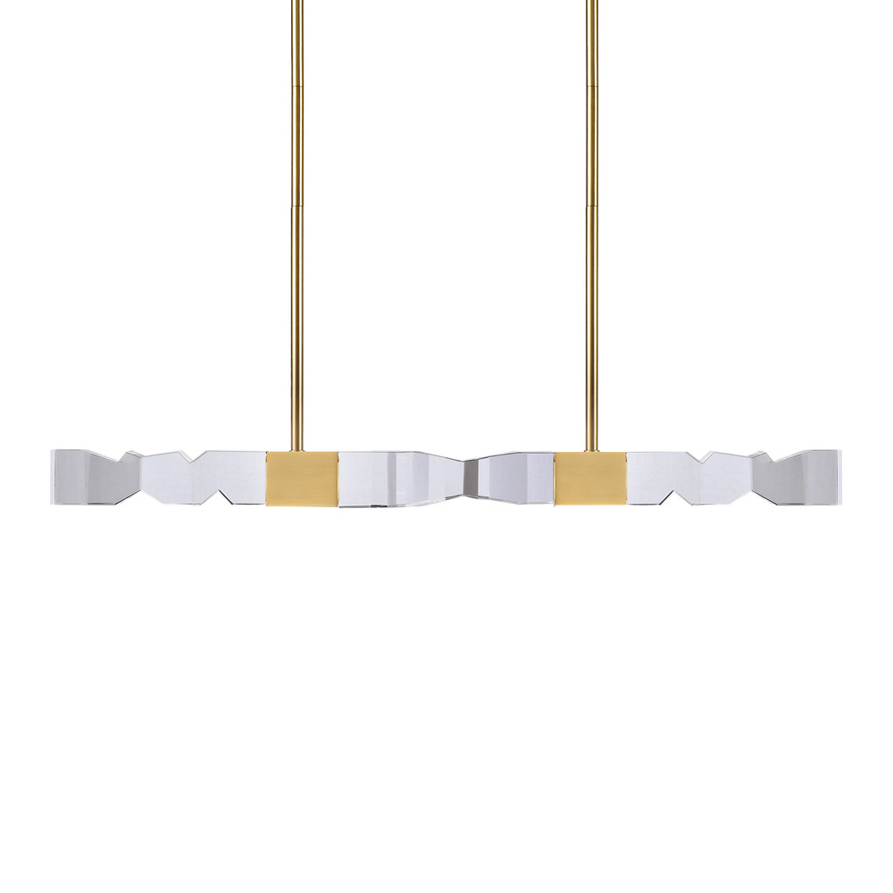 Mamadim 49" LED 4-Light, 3"x3" Crystal Linear in Aged Brass