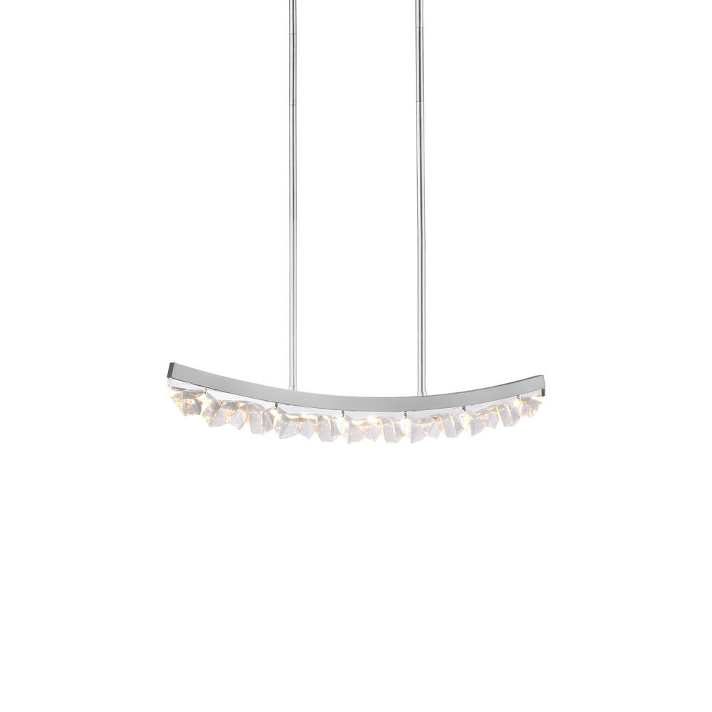 Arcus LED 32" Sleek Curved Crystal Linear in Polished Nickel