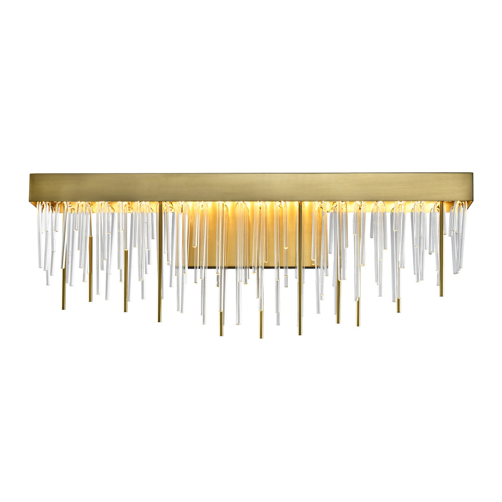 Waterfall 26" Glass Linear LED Vanity in Aged Brass