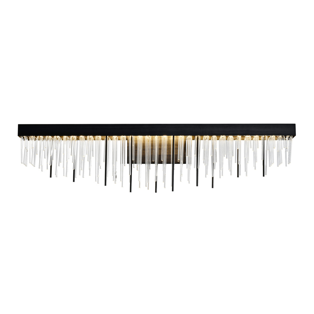 Waterfall 35" Glass Linear LED Vanity in Satin Brushed Black