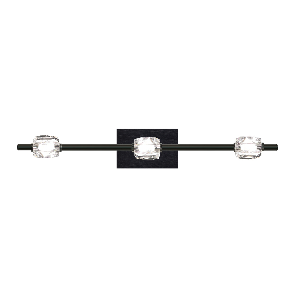 Diamante 28" LED 3-Light, Crystal Bath Bar in Oxide Black