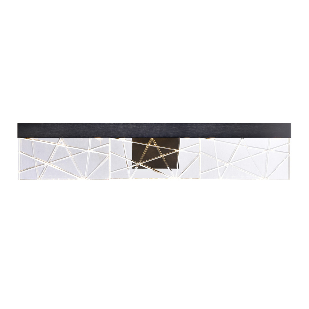 Lucus 26" LED Sleek Crystal Vanity in Satin Brushed Black