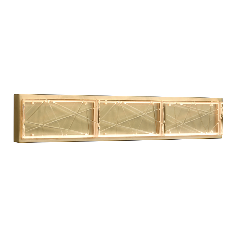 Lucus 27" LED Crystal Wall Sconce in Aged Brass