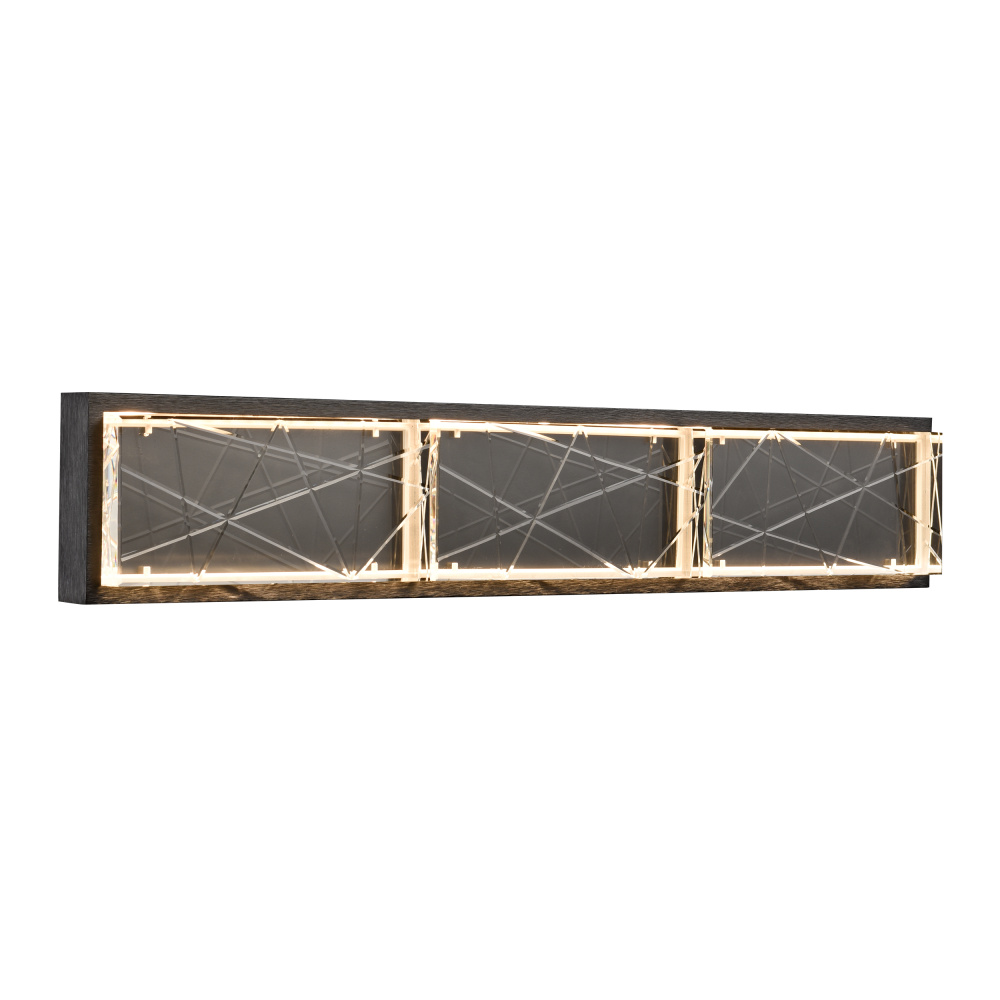 Lucus 27" LED Crystal Wall Sconce in Satin Brushed Black