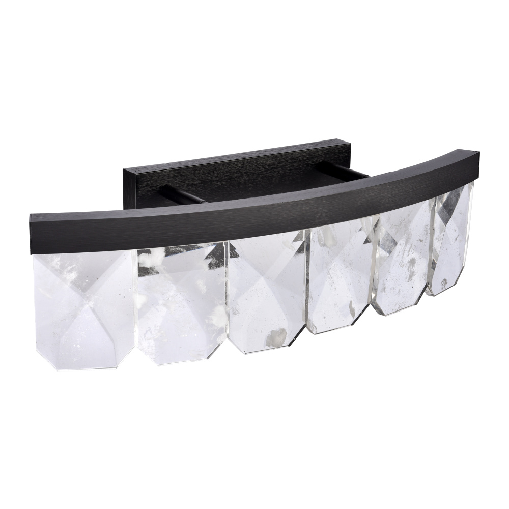 Odraz 26" Infused Clear Crystal Curved LED Vanity in Satin Black