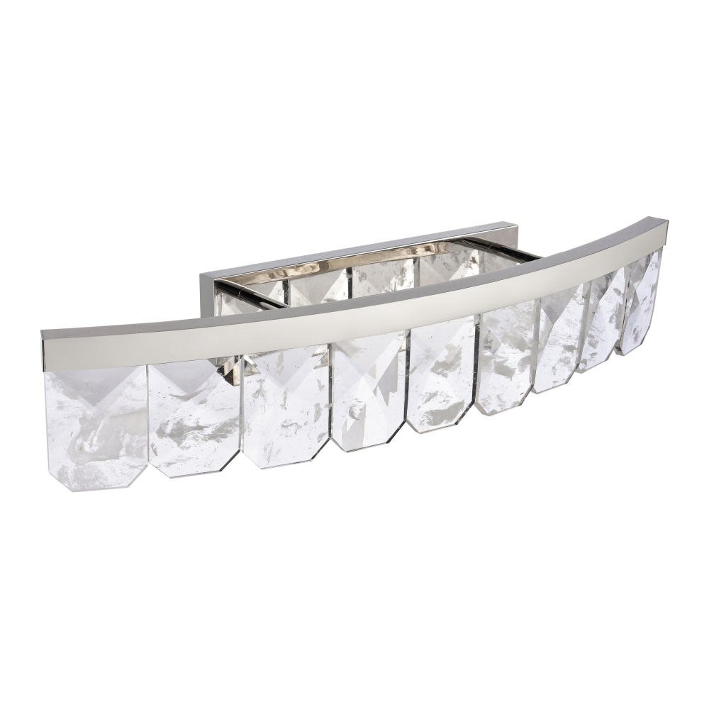 Odraz 38" Infused Clear Crystal Curved LED Vanity in Polished Nickel