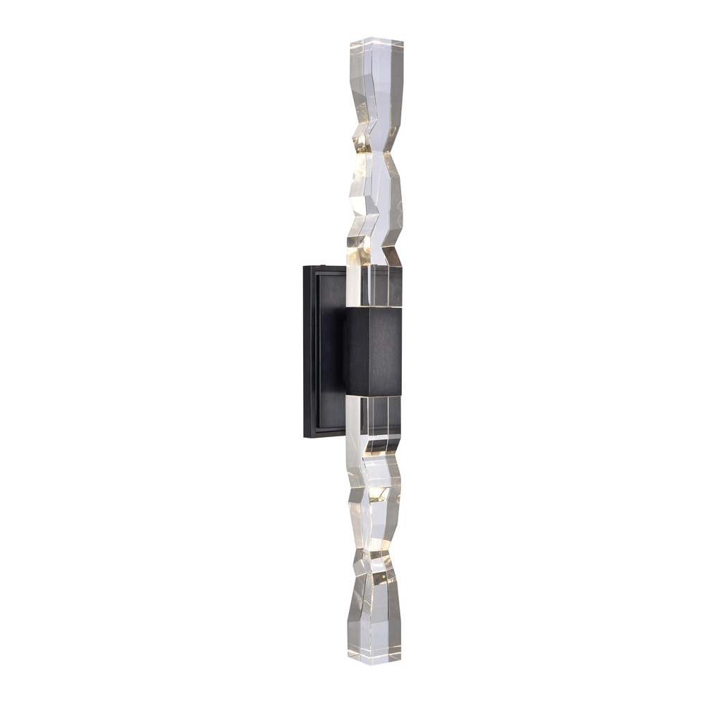 Mamadim LED 2"x2" Single Crystal Duo Wall Sconce in Satin Black