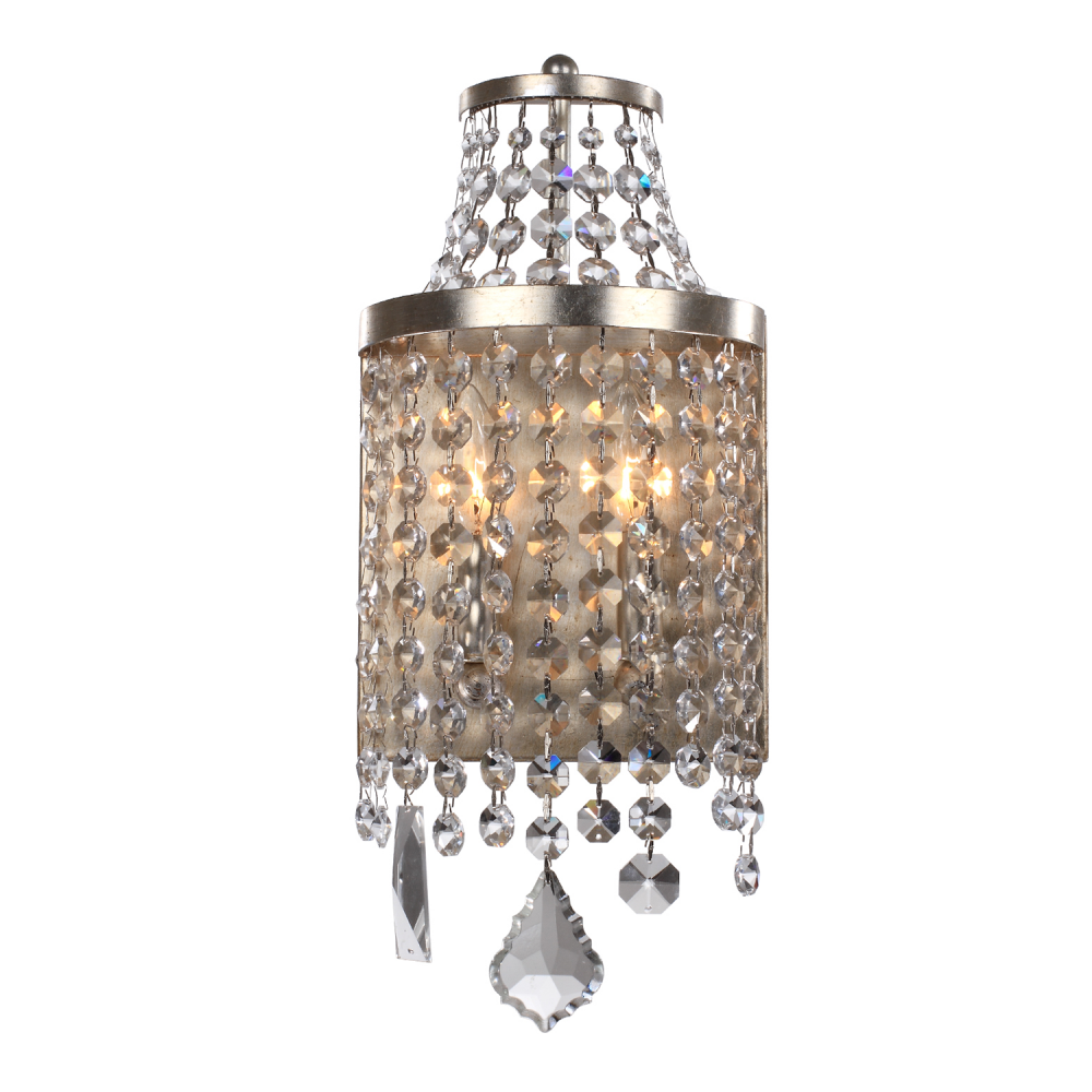 2-Light Crystal Wall Sconce