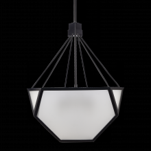 ZEEV Lighting CD10029-3-SBB - 3-Light 21" Architectural Glass Satin Brushed Black Chandelier