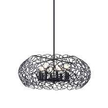 ZEEV Lighting CD10030-8-MBK - 8-Light 22" Organic Oval Matte Black Pendant Light