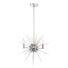 ZEEV Lighting CD10178-4-CH - Pulsar 20" 4-Light, Glass Spiked Sputnik in Polished Chrome