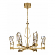 ZEEV Lighting CD10252-LED-AGB - Gem 24" Geometric Crystal LED Chandelier in Aged Brass