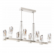 ZEEV Lighting CD10255-LED-SN - Gem 24" Geometric Crystal LED Linear Pendant in Satin Nickel