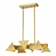 ZEEV Lighting CD10338-6-AGB - Avante 25" 6-Light, Geometric Triangular Linear in Aged Brass