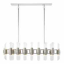 ZEEV Lighting CD10366-32-PN - Pillar 48" 32-Light, Duo Linear Glass Chandelier in Polished Nickel