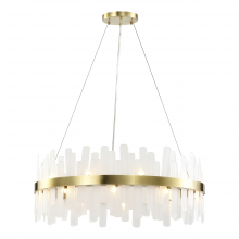 ZEEV Lighting CD10371-20-AGB - Torrent 32" 20-Light, Slated Glass Ring Chandelier in Aged Brass