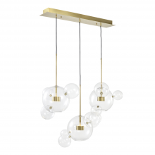 ZEEV Lighting CD10378-6-AGB - Satellite 45" 6-Light, Glass Multi-Pendant in Aged Brass