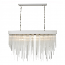 ZEEV Lighting CD10413-27-PN - Waterfall 60" 27-Light, Glass Dinning Chandelier in Polished Nickel