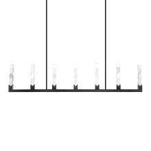 ZEEV Lighting PL11355-LED-7-2x2-SBB - Mamadim 72" LED 7-Light, 2"x2" Crystal Linear in Satin Black