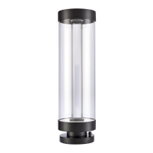 ZEEV Lighting EBP11124-LED-35R-MBK - Claro Outdoor LED 35" Round Glass Crystal Bollard in Matte Black