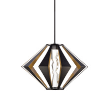 ZEEV Lighting EP11371-LED-1-2x2-SBB+AGB - Mamadim 24" LED Architectural Crystal Pendant in Black & Brass
