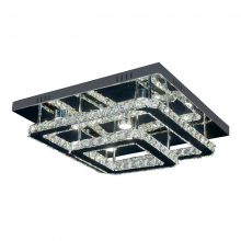 ZEEV Lighting FM60021-LED-CH-D - Ember 22" 2-Tier, Square Crystal LED Flush Mount