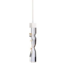 ZEEV Lighting MP11302-LED-2x2-MW - LED 3CCT 1-Light 2"x2" Carved Crystal Matte White Mini-Pendant