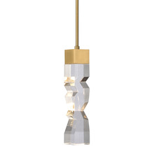 ZEEV Lighting MP11305-LED-3x3-AGB - Mamadim 3"x3" LED Crystal Mini-Pendant in Aged Brass
