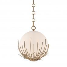 ZEEV Lighting MP40016-1-AGB - Consus 10" 1-Light, Organic Glass Mini-Pendant in Aged Brass